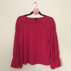 Ann Taylor Petite Small Dark Pink Long Sleeve Top